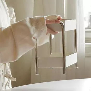 Countertop Storage Shelf ,Spice Rack Stand ,Double Layer Container Organizer Cosmetic Holder L