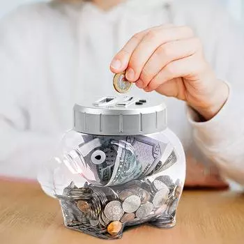 Подсчет монет Копилка для сбережений Детская копилка Большая настольная декорация Цифровая подсчетная копилка Копилка Сберегательная коробка Копилка белый
