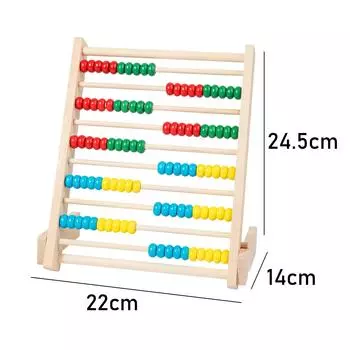 Counting Frame Wooden Math Toy 10 Rows Educational Abacus