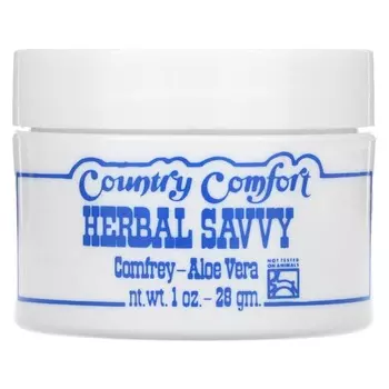 Country Comfort, Herbal Savvy, окопник-алоэ вера, 1 унция (28 г)