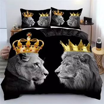 Couple Bedding Set 3D Duvet Cover Set Single Double Twin Full Size Teens Adults Bedclothes Soft Polyester Bed Linen For Baby EU Single 135x200cm
