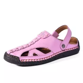 Couple bright sandals summer new bag head hollow hole shoes outdoor casual cool slippers women s large size beach shoes 36