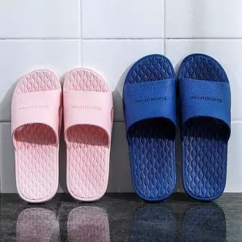 Couple Cute Home Slippers Summer Hotel Bathroom Bath Soft-soled Non-slip Sandals And Slippers 37 церулеан голубой