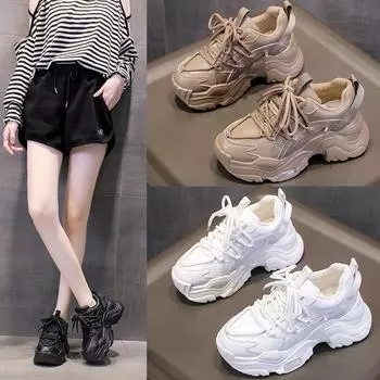 [Парные туфли для папы] Повседневные кроссовки на платформе для женщин, большие размеры, мужские и женские одинарные туфли, модные маленькие белые туфли 35 белый