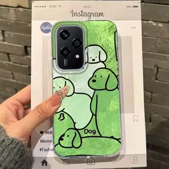 Couple Funny Dog Line Phone Case For Honor Magic7 Magic6 400 200 Lite 200Pro 200 Smart X9c X9a X8a X8b X8c X7c Fundas Cover Honor 200 Pro белый