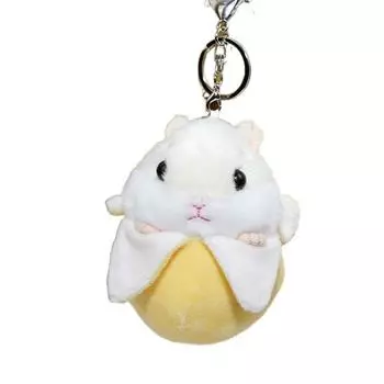 Couple Kawaii Cartoon Backpack Decor Plush Toy Keyring Korean Style Pendant Fruit Hamster Keychain banana