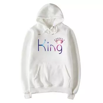 Couple Kingqueen Matching Hoodies Love His And Her Shirts Tops Sweatshirts White King,L