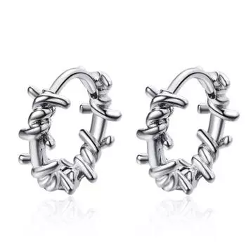 Couple Knot Men Fashion Women Round Earrings Jewelry Accessories Korean style Ear Buckle Copper серебряный