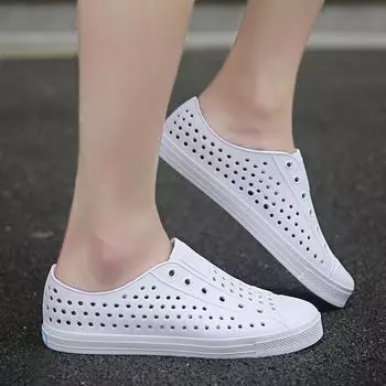 Couple outer wear hole shoes slippers summer outdoor non-slip wear-resistant beach sandals hollow mesh lazy casual shoes 36