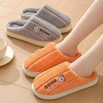 Парные плюшевые тапочки зимние хлопковые тапочки женские домашние домашние осенне-зимние домашние милые и удобные 36-37