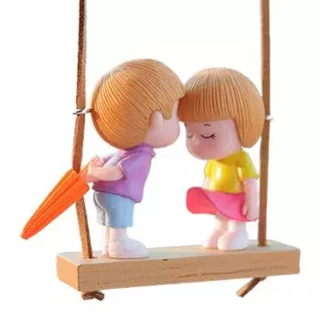 Couple Rearview Pendant Cute Swinging Couple Car Rearview Ornament Rear View Decor Cute Swinging Couple Lovers Charm For Men