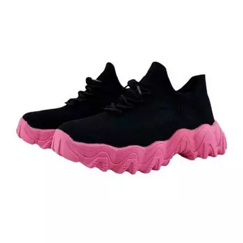 Couple s breathable lace-up fly knit sock shoes fashion trend casual sneakers men s outdoor platform shoes 36