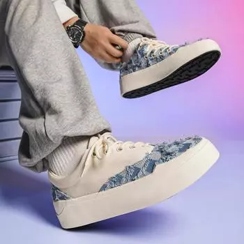 Couple shoes high quality vulcanized rags canvas shoes 2024 spring new fashion retro platform men s shoes 35