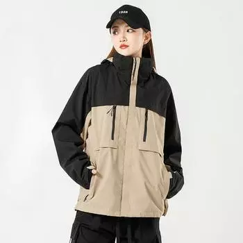 Couple Style Jacket Spring and Autumn Loose Work Jacket Jacket Men and Women Same Outdoor Waterproof Windproof Mountaineering Suit S