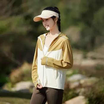 Couple sunscreen clothing UPF + ice silk skin clothing removal visor UV protection for men and women M