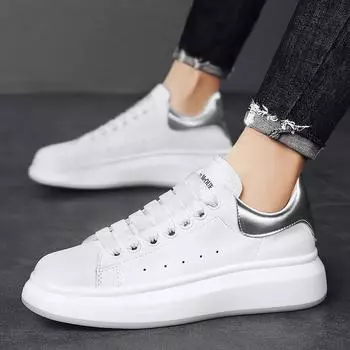 Couple thick-soled casual board shoes new spring and summer trend little white shoes men s heightening breathable sports shoes men s 35