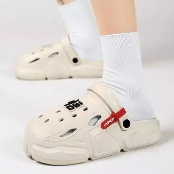 Couple thick-soled hole shoes 2025 summer outer wear men s and women s bag head sandals dual-purpose casual soft-soled beach sandals 36