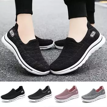 Couple Trainers Women Comfortable Knitted Mesh Casual Shoes Unisex Sneakers Soft Sole Sports Shoes Walking Fitness Running Shoes 36