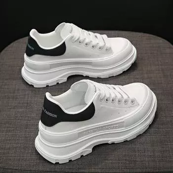 Пара вулканизированных ботинок, модная нескользящая весенняя новая уличная однотонная модная шнурованная женская мужская спортивная обувь 35