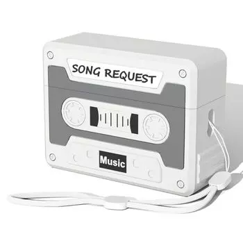 Cover Airpodspro2 Generation Active Noise Reduction Earphone Case Liquid Soft Silicone Drop-Proof Simple Retro Tape Four Boxes 2024 New Arrival Apple Airpods 4 Generation Light gray