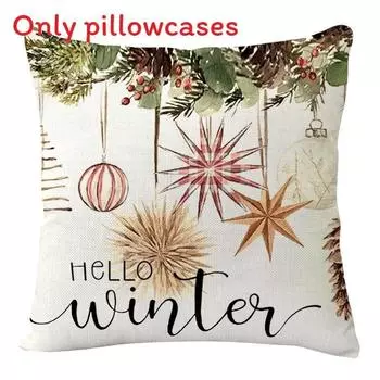 Cover Cushion Christmas Santa Claus Pillow Case Sofa Home Xmas Home Decor Gift Style I