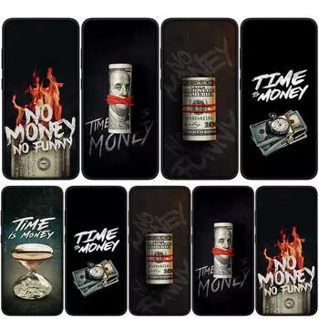 Чехол для iPhone 15 14 Xiaomi Redmi Note 13 12 11 Pro Max X 8 7 9 XR Samsung Galaxy S24 S23 A05 OPPO A15 Huawei Time is Money 100 Dollars Phone Case for Redmi Note 13 Pro 4G аэро