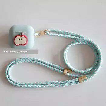 Cover Sets for Airpods4 Apple Wireless Bluetooth Earbuds Case Airpods1/2/3 Crossbody Halterneck Airpodspro2 Silicone One-Piece Drop-Resistant Apple AirPods3 Fog + lanyard