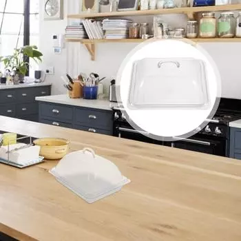 Covered Buffet Tray Household Fruit Serving Mini Cake Pans with Lid Multi-function Acrylic Dessert Clear Travel Garnish 27.00X21.00X12.50CM прозрачный