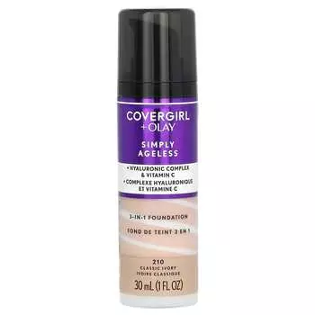 Covergirl, Olay Simply Ageless, 3-in-1 Foundation, 210 Classic Ivory, 1 fl oz (30 ml)