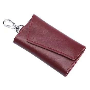 Cow Split Genuine Leather Keychain Mini Card Bag Car Key Wallet Men Women