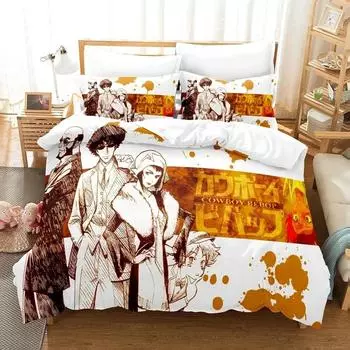Cowboy Bebop Bedding Set Duvet Cover Pillowcases Twin Full Queen King Kids Teens Bed Linen 3D Anime Duvet Cover Sets EU Single 135x200cm
