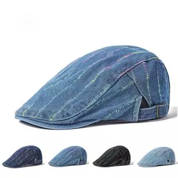 Cowboy Duck Tongue Cap Men and Women Beret Cap Washed Cloth Do Old Hat Leisure Forward Cap Hat M56-58cm средний синий