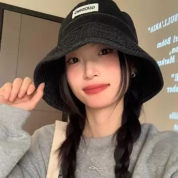 Cowboy Fisherman Hat Women S Simple Basin Hat Sunshade And Sun Protection Hat темно-синий