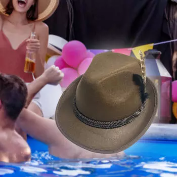 Cowboy Hat Comfortable Casual Jazz for Travel Themed Party Stage Performance коричневый