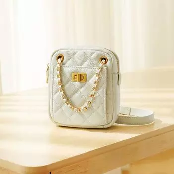 Сумка для мобильного телефона из коровьей кожи с цепочкой, модная женская мини-сумка высокого класса, сумка через плечо, сумка через голову, маленькая сумка из коровьей кожи, сумка через плечо