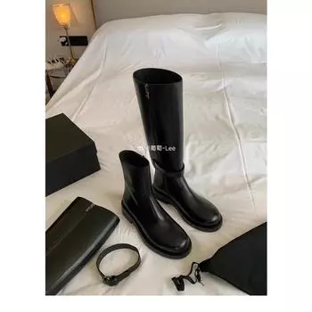 Cowhide~ Genuine leather boots for women wear removable knight boots, high boots, thick-soled thick-heeled boots. 35