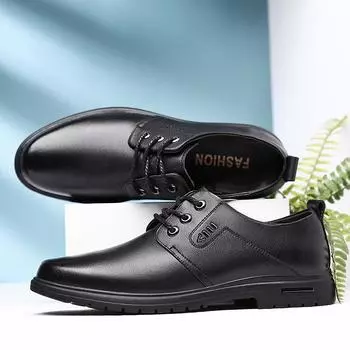 Cowhide genuine leather men s casual leather shoes 2024 autumn middle-aged versatile soft-soled dad shoes Korean version of trendy men s shoes 38