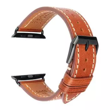 Cowhide Leather Band For Apple Watch 6 5 4 SE Band Business Leather Bracelet 44mm 42mm 40mm 38mm Strap For iwatch Series 3 2 1 For 40mm Or 38mm