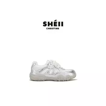 Cowhide little white shoes new casual sports shoes women s silver inner height increase women s shoes 34