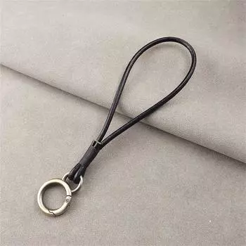 Cowhide Mobile Phone Lanyard Wrist Strap Phone Neck Strap Work Card Strap Black-Wrist Strap