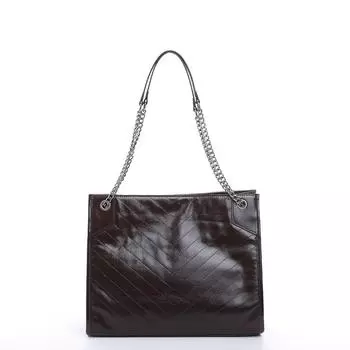 Cowhide Stray Bag Underarm Tote Bag Women S Large-Capacity Commuter Bag Cowhide Double Chain Single Shoulder Crossbody Women S Bag коричневый