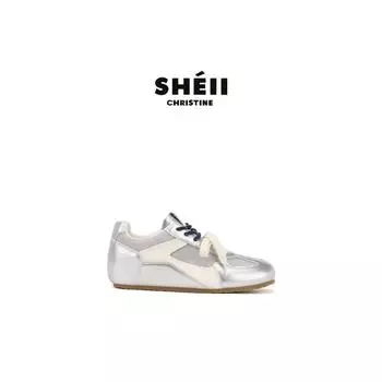 Cowhide version 5cm inner height increase color matching versatile casual sports shoes children 35