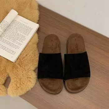 Cowhide version, genuine leather Boken slippers for women s early autumn new simple one-word sandals 35