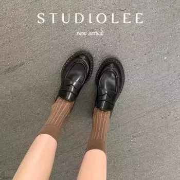 Cowhide version~ Genuine leather retro thick-soled women s thick heels, one pedal, lazy person with skirt, small leather shoes 35