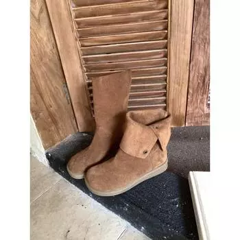 Cowhide version~ lapel ugly cute big head short boots women s new spring and autumn single boots retro platform Martin boots 35