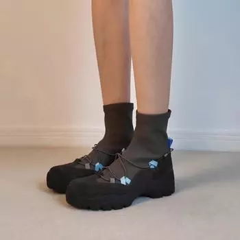 Cowhide version~ New retro thick-soled cross-strap thin boots women s versatile casual function wind sports Martin boots 35