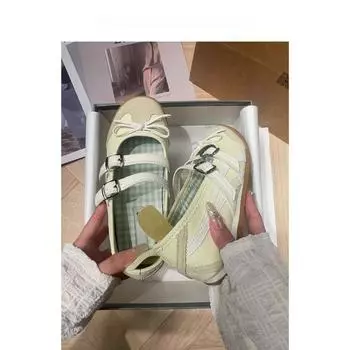 Cowhide version~ Retro Mary Jane single shoes women s spring new soft-soled comfortable ballet flats tide 35