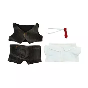 COZENTA Doll Stuffed Clothes Stuffed Clothes Shirt Pants Vest Tie Set Cute 20cm (Brown) коричневый