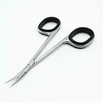 COZENTA ножницы для бровей из нержавеющей стали Extra Fine Curved Thin Blade Scissors, маникюр, кутикулы, сталь, изгиб, (Черный, черный)