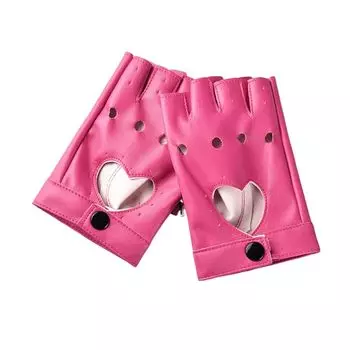 [COZENTA] перчатки без пальцев женские костюмные маскировочные перчатки для косплея из искусственной кожи в форме сердца розового цвета